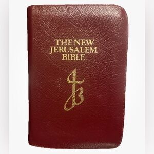 The New Jerusalem Bible POCKET EDITION w/ Zipper  Leather DLT 1990 RARE Darton
